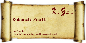 Kubesch Zsolt névjegykártya